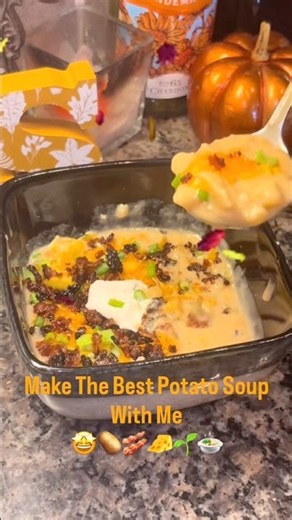 The best potato soup recipe in description ￼!!!🍂❣️