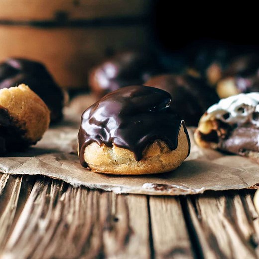 Chocolate Cream Puffs (with chocolate filling and ganache) - Also The Crumbs Please