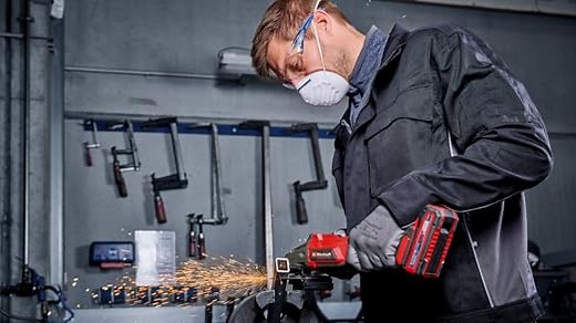 Einhell Professional Akku-Winkelschleifer AXXIO 18/125 Q Li-Solo Power X-Change (18 V, 700 W, 125 mm Scheiben-Ø, 33 mm Schnitttiefe, Brushless, Quick-Fix-Nut, ohne Trennscheibe, ohne Akku)