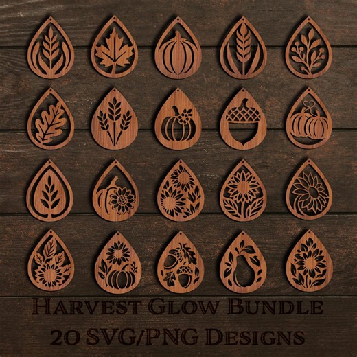 Fall Earring SVG Bundle: 20 Laser Cut Autumn Designs (digital Download) - Etsy