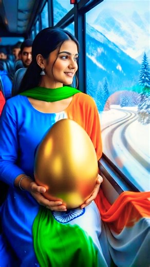 A large egg rolls through the snow and reaches a bear's cave #ai #egg #save #bear