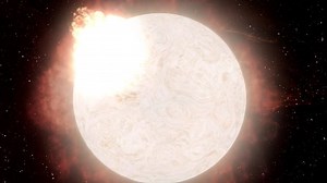 Animation of red supergiant star turning into a Type II supernova