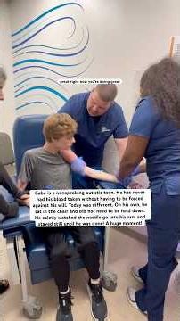 First Time Autistic Teen Gets His Blood Drawn Without Fear! #autism #nonspeaking #nonverbal