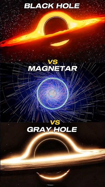 Black hole vs Magnetar vs Gray Hole 💀😵‍💫 | #space #video #shorts