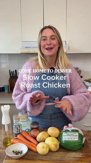 Slow Cooker Whole Chicken with Potatoes & Carrots Recipe