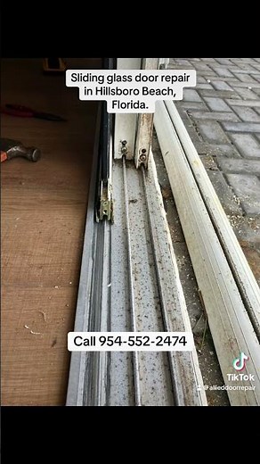 Sliding glass door repair; roller replacement and track refurbishing, in Hillsboro Beach, Fl.