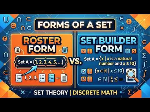 Roster Form & Set Builder Form | Forms of a Set | Set Theory | Discrete Mathematics
