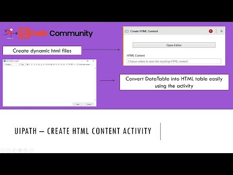 UiPath Activity - Create HTML Content