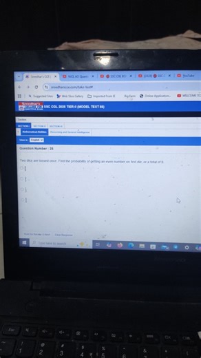 Two dice are tossed once. Find the probability of getting an ev... | Filo