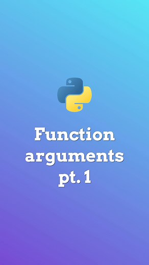 Function arguments pt. 1