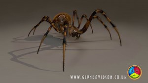 Animated CGI 3D Spider Walk Cycle H264