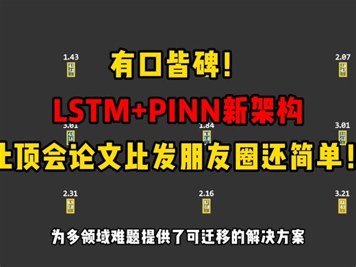 有口皆碑 LSTM PINN架构 让顶会论文比发朋友圈还简单