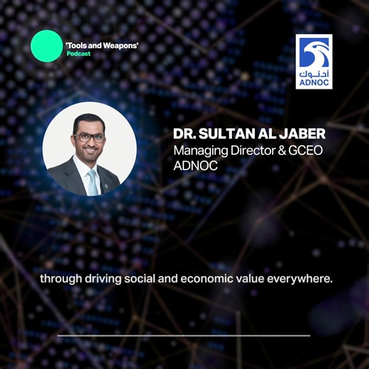 Our MD and GCEO Dr. Sultan Al Jaber recently engaged with Microsoft’s Brad Smith and other key industry leaders on the crucial relationship between energy and AI – which has the power to drive both social and economic value and a reliable lower-carbon energy system. Hear Dr Sultan’s key insights on Microsoft’s ‘Tools and Weapons’ podcast, available for download now: https://bit.ly/BradSmithDrSultan #EnergyForAI #AIForEnergy | ADNOC Group