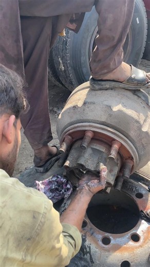 Heavy Truck Wheel Hub Greasing Process! #shorts #automobile #viral