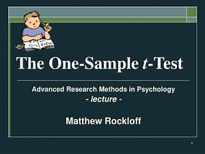The One-Sample t -Test - SlideServe