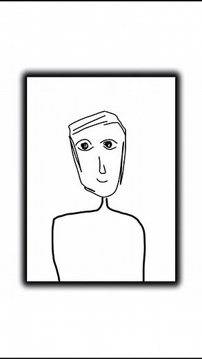 Simple Line Art Portrait Drawing Tutorial for Beginners 🎨✨ #Shorts