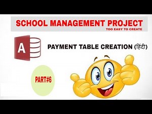 Learn To Create School Management Project ⚡⚡⚡ Ms Access Table Creation