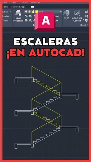 🚀 How to draw a staircase in AutoCAD (1 click) #autocad #yqarch