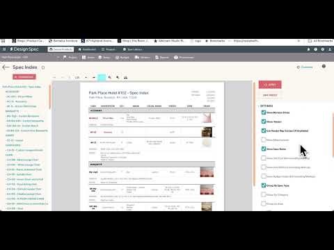 How to Use the Spec Index Report in DesignSpec