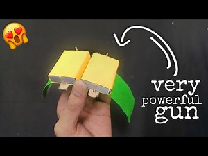 How to make very powerful gun at home | rubberband powdered gun | amazing toy gun