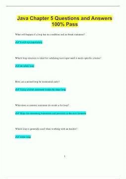 Java Chapter 5 Questions and Answers 100 Pass912