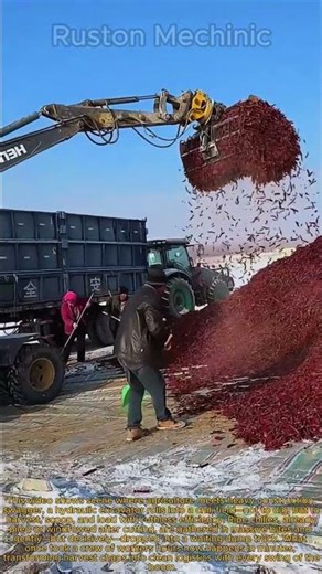 From Bumper Harvest to Transport: Excavator Fills a Dump Truck with Chilies in Minutes