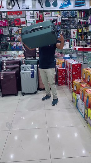 Exploring a Stylish Grey Suitcase in Store
