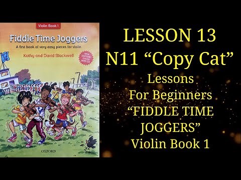Lesson 13 No.11 "Copy Cat" Duet | Fiddle Time Joggers | Violin Lessons for Beginners Play Along
