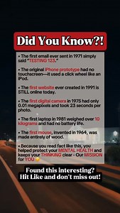 Surpising Tech Firsts You Didn’t Know #facts #fblifestyle | Time Facts