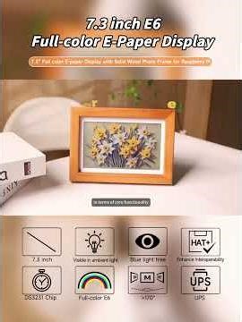 RPi Zero2W PhotoPainter,Solid Wood Photo Frame,High-Precision DS3231 RTC#raspberrypi #waveshare