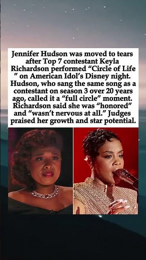 Jennifer Hudson Tears Up as Keyla Richardson Sings “Circle of Life” on American Idol #JenniferHudson