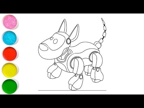 Easy Robot Dog Drawing, Painting & Coloring For Kids and Toddlers_ Kids Art