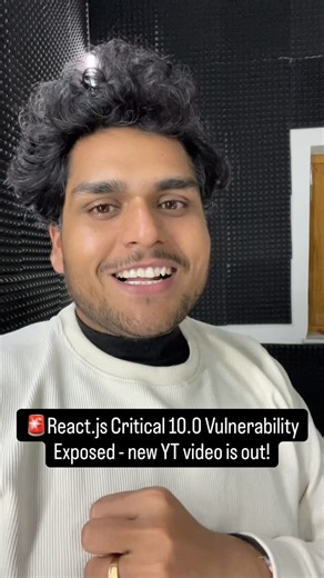 Akshay Saini on Instagram: "🚨 React is NOT as safe as you think. A CVSS 10.0 critical vulnerability showed how a simple JavaScript object can abuse React’s internals and lead to serious security issues in certain setups. Yes, in the worst case: 0. Servers running React / Next.js can be compromised 1. File systems can be accessed 2. Secrets and keys can be stolen 3. Any code/command can be executed on the server This issue originates from React Server Components and how data is processed interna