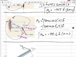 Statics - 2D moments - examples