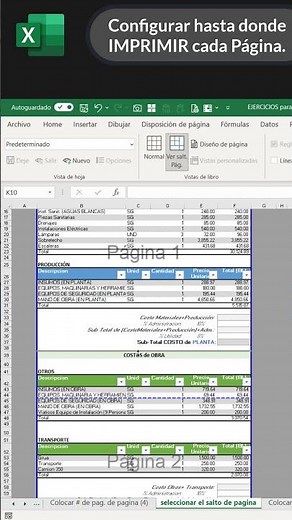 Configurar hasta donde Imprimir cada Página en EXCEL 👍😁.