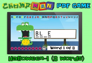 ChompMAN (Hangman-style) 16 PDF Game (Halloween 1 – Computer Version)