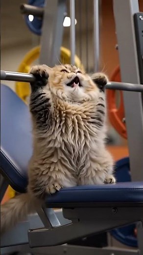 When Your Cat Joins Gym Training 😂 | Cute Cat Workout #FunnyCat #PetFitness