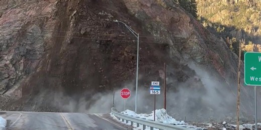 Watch: Massive rockslide buries Colorado highway