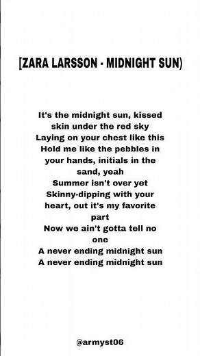 Zara Larsson - Midnight Sun (lyrics)