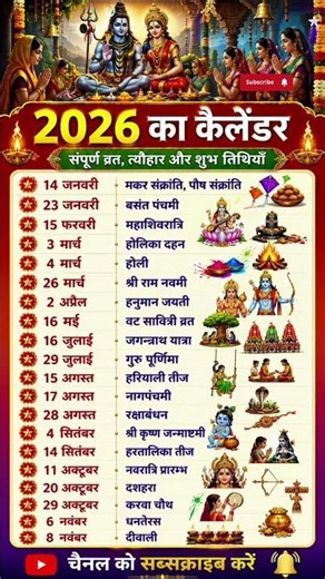 2026 Calendar: Complete List of Major Fasts and Festivals of 2026