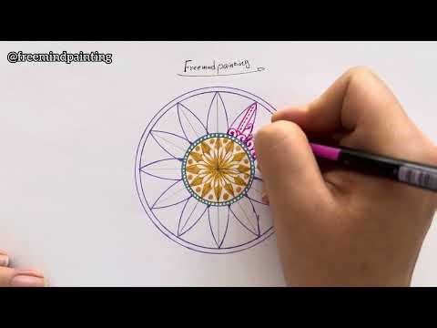 Tutorial mandala.Please subscribe to support me❤️ #art #mandaladrawing #mandalaart #doodle #drawing