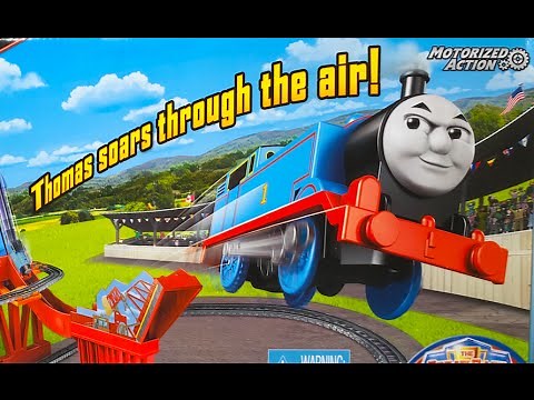 THOMAS TRACK MASTER SKY HIGH BRIDGE JUMP - NO 1 BLUE ENGINE JUMPS OVER 2 FEET IN THE AIR
