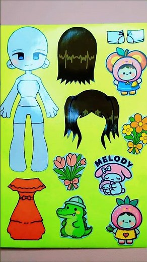 Cute Flower Girl Paper Doll 🌼✨ DIY Chibi Craft #drawing #mydoodleworld #doodle #diy #paperdoll
