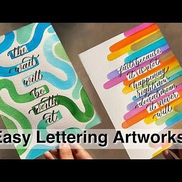 Easy lettering artwork tutorial | Brush lettering with Abstract background