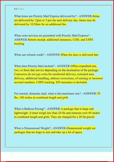 USPS SSA Actual Exam Version 12 2 Latest Versions Newest With Complete Questions And Correct Answers