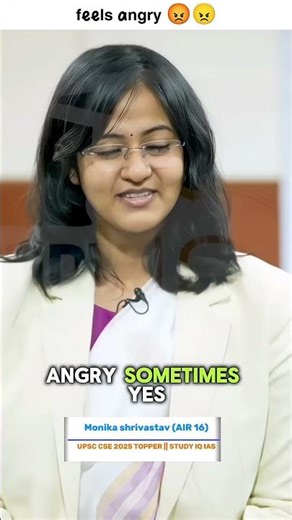 0gussa aata hai😡🤬 |UPSC 2025 Topper Interview by study iq #upsc #ias #shorts