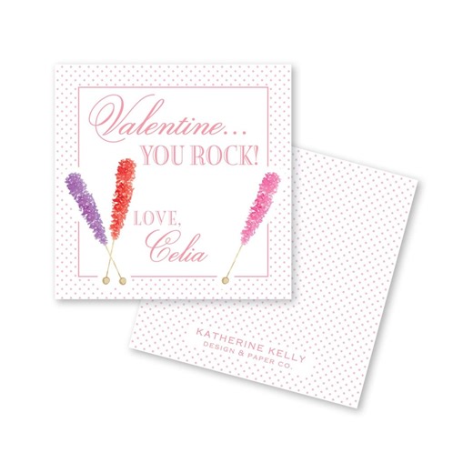 Pink Rock Candy Valentine's Day Tag | Printable Gift for Kids (personalized Digital Download) - Etsy