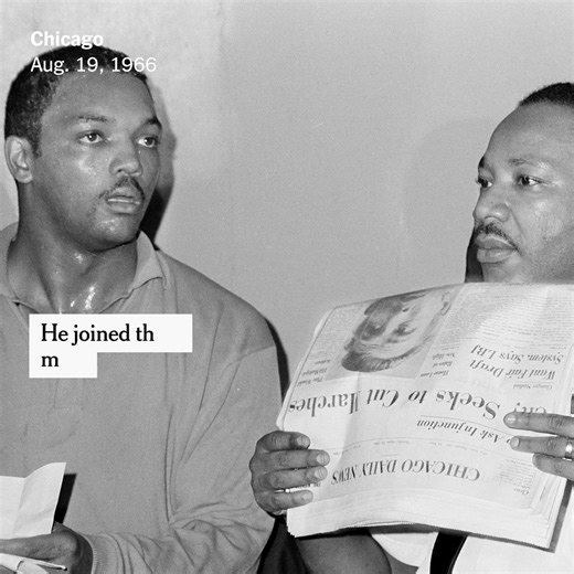 Jesse Jackson, a champion of civil rights who twice ran for president, died on Tuesday at 84. His mission, he said, was “to transform the mind of America.” Read more about Jackson's life and legacy: https://nyti.ms/4aGmiQJ | The New York Times