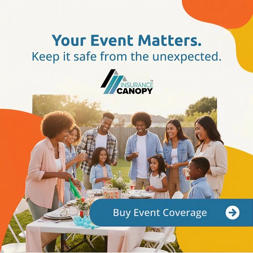 Big celebration? Protect it, starting at $88/event. 🎉 | Insurance Canopy