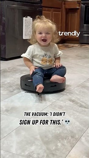 Kid Turns Robot Vacuum Into the Funniest Joyride Ever